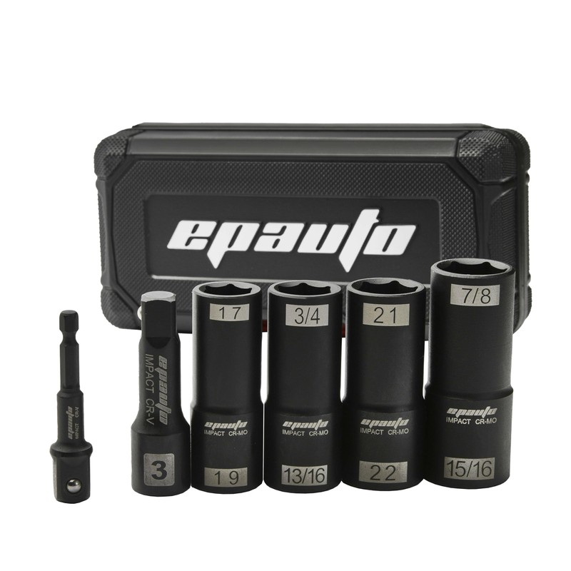 EPAuto 1/2-Inch-Drive Impact Flip Socket Set, 6pcs