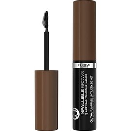 LOreal Paris Infallible Volumizing 24H Wear Mscara para cejas, maquillaje de cejas de larga duracin para cejas 2 veces ms completas, 5.0 Morena, 0.13 