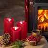 Eywamage - Juego de 3 velas LED sin llama rojas
