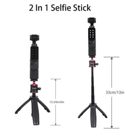 PellKing Osmo Pocket 3 Phone Holder Set Expansion Accessories + Universal Mini Extension Pole Tripod Compatible with DJI OSMO Pocket 3 and Smartphone