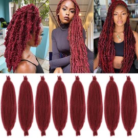 Leeven 24 Inch Pre-Separated Springy Afro Twist Hair 8 Packs Popping Spring Twist Hair for Marley Locs Twist Braiding Hair 10 Strands/Pack Black Pre-fluffed Afro Kinky Marley Hair Extensions/BUG#