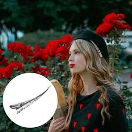 FOMIYES 4pcs Silver Duckbill Hair Clips, Metal Alligator Clips for Women Styling and Sectioning Hair Accessories