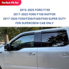 YQAUTEC Window Visors for 2015-2026 Ford F-150 & Super Duty