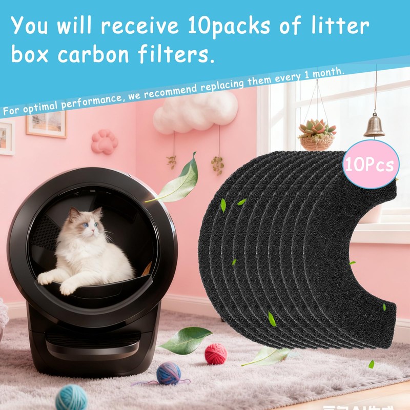 10 Pack Carbon Filters for Litter Robot 4 Cat Litter