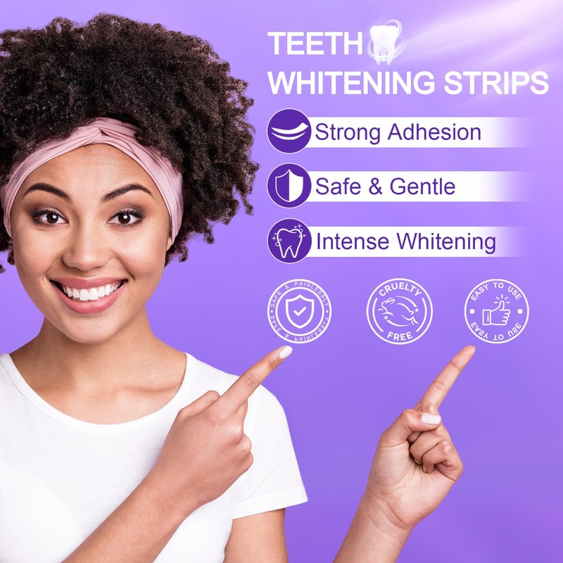 Teeth Whitening Strips, Purple Tooth Whitening Strips 14 Treatments, Enamel