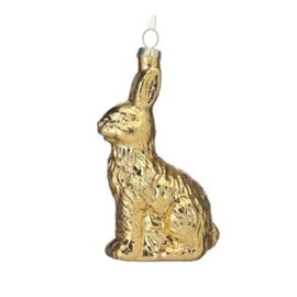 The Bridge Collection Gold Rabbit Ornament - Easter Bunny Hanging Decoration - Classic Springtime Home and Holiday Accent