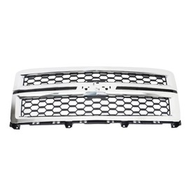munirater Chrome Front Bumper Honeycomb Grille Replacement for 2014-2015 Silverado 1500 104-02508B