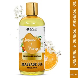 Sage Apothecary Orange Jasmine massage oil for Relaxed & Replenished Skin | No Parabens & Sulphates | Cruelty Free & Vegan 300 ml