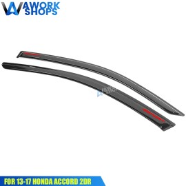Aworkshops Fits 13-17 Honda Accord 2DR Red Sport Window Visor Sun Rain Guard Vent 2PC