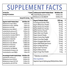 Probiotics for Women and Men, 300 Billion CFU 24 Strains Probiotics + 15 Organic Herbs Prebiotics Blend, Shelf Stable Gut Health Supplement for Digestive Immune & Whole-Body Health, 2 Month Supply