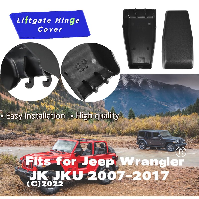 Rear Door Window Liftgate Hinge Cover for 2007-2018 Jeep Wrangler