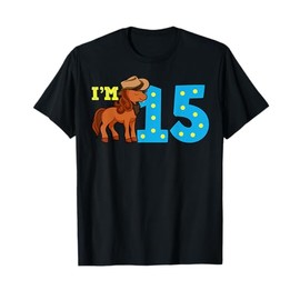 Cowboy 15th Birthday Party Rodeo Hat Horse Rider Ranch Theme T-Shirt