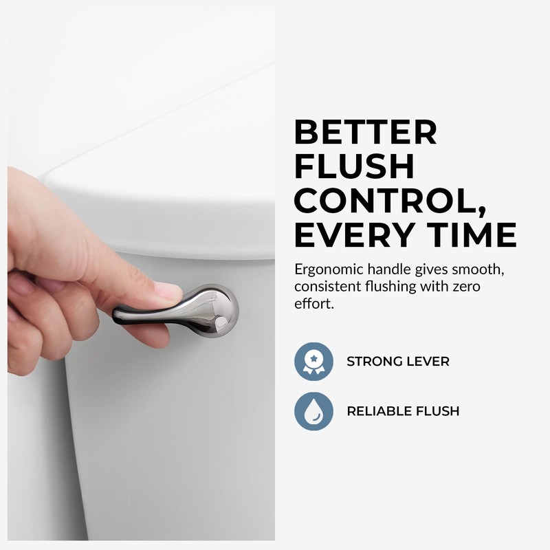 Qualihome Universal Toilet Tank Flush Lever, Chrome Finish Handle with