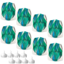 MODGY Luminary LED Lantern Candle Holder Decorative Indoor Outdoor Decor, Plastic Candle Lamps for Wedding Table Centerpiece Porch, with Flameless Floating Candles, Heedo, 2 Packs of 4