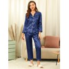 Allegra K Women's Satin Night Suits Valentine's Day Button Down