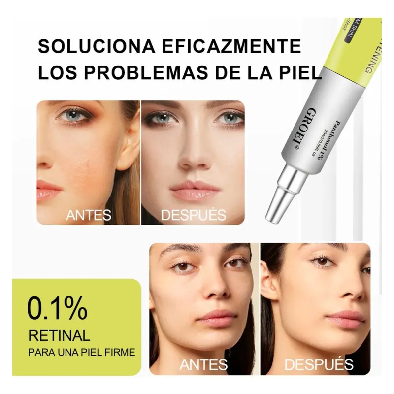 Crema Nocturna Antiarrugas GROEI Retinol Contorno Ojos Rejuvenecedor 20ml Pack