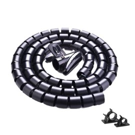 10 Meters Cable Spiral Wire Wrapping Tube, CBStore, Cable Protection Bundle Management Sleeves (Black 16mm)