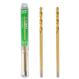 HLOFIZI 1/2 x 12 Inch Extra Long Drill Bits (2 Pack), Aircraft Drill Bit Titanium M2 High Speed Steel for Wood, Plastic, PVC, Thin Metal Sheet