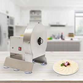 Commercial Vegetable Slicer Electric Manual Chopper Vegetable Cutter Stainless Steel Slicer 0-0.47" Adjustable Thickness for Slicing Fruit Lemon Onion Cabbage 200W