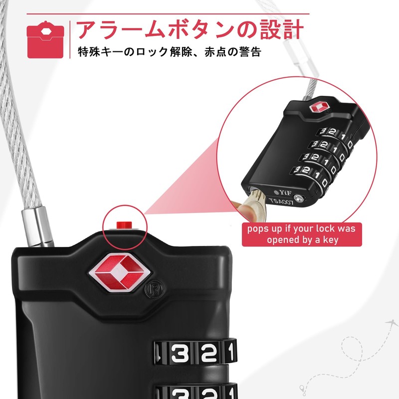 NAGE Padlock, 4 Digit Tsa Lock, Small Dial Lock, PIN