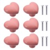 NAKUPENDA Pack of 6 Furniture Knobs Heart Shape Ceramic Cabinet
