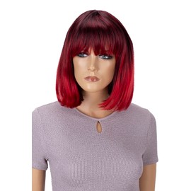 CAISHA by PRETTYSHOP SH032p Bob Wig, Short Hair Cosplay, Theatre Show, Heat-Resistant Synthetic, Straight, Red Mix