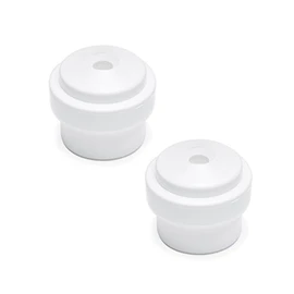 sossai® 2 x Door Stops NTS | Model: Sören | Height: 30 mm | Diameter: 35 mm | Colour: White | For Screwing (Including Mounting Material) | Floor Mounting