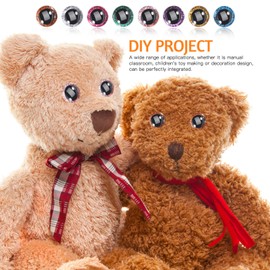 SEWACC 60 Sets 3D Glitter Safety Eyes for Stuffed Animals, 12/16/20mm Plastic Crochet Eyes with Washers for DIY Puppet Doll Making, Assorted Colors