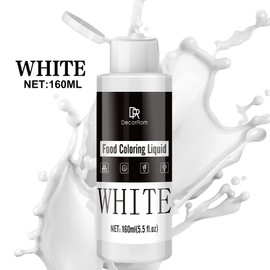 Lebensmittelfarbe - 160ml Flüssige Konzentrierte Lebensmittel Farben für Kuchen Dekoration, Backen, Kekse, Macaron - Zuckerfrei Food Coloring für Getränken, Tortendeko, DIY Slime, Osterei (Weiß)
