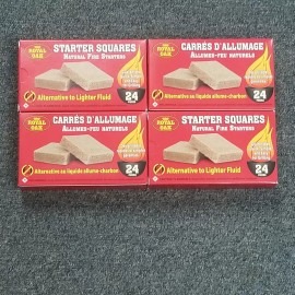 Royal Oak 4 Pack 24 ct Natural Fire Starter Squares Great for Grilling, Camping