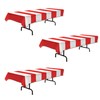 Beistle Red & White Stripes Tablecovers, 54” x 108”, 3