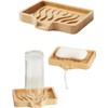 SHUNYUNG Bamboo Soap Dish Holder Tray, 2 Pack Wood Bar