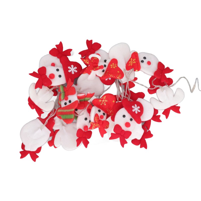 Snowman String Lights Cute Snowman Design 6.6ft Long Remote Control