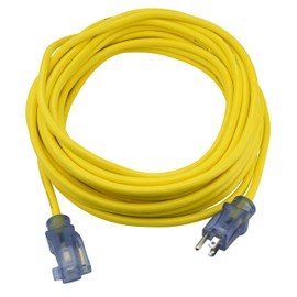 Prime Wire and Cable LT511730 50-Foot 14/3 SJTOW Bulldog Tough Extension Cord with PrimeLight Indicator Light, Yellow