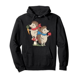Cute Hedgehog Friends with Scarf Woodland Animals Art Pullover Hoodie