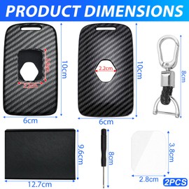 Car Key Case 4 Buttons Compatible with Renault Clio Espace 5 Master Bus Talisman Kadjar Captur Key Case Carbon Fibre Key Cover Key Protection Protective Case with Key Ring