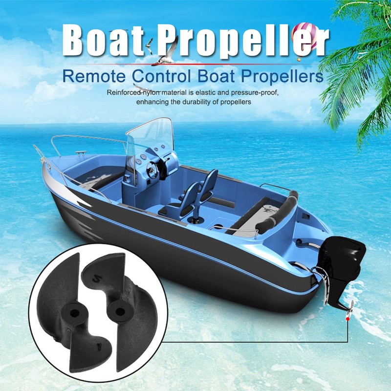 RC Boat Propellers, Durable Nylon 2-Blade Set, Remote Control Propellers