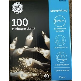GE 100 Mini String Clear Lights WHITE Wire Patio Wedding Christmas Party Deck