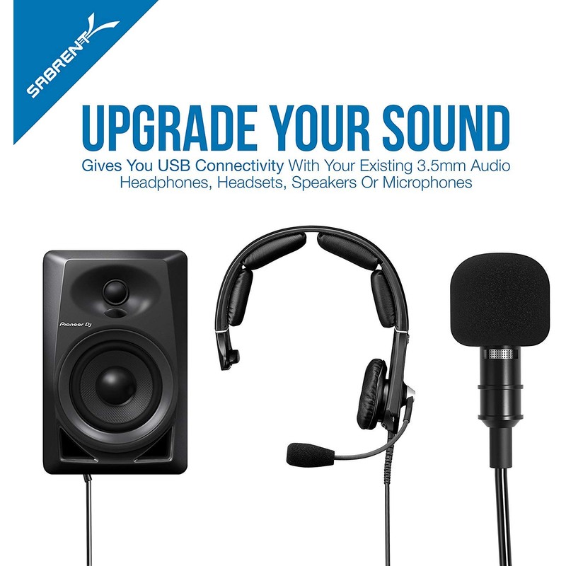 Sabrent – Adaptador de Sonido estéreo Externa USB de Aluminio,