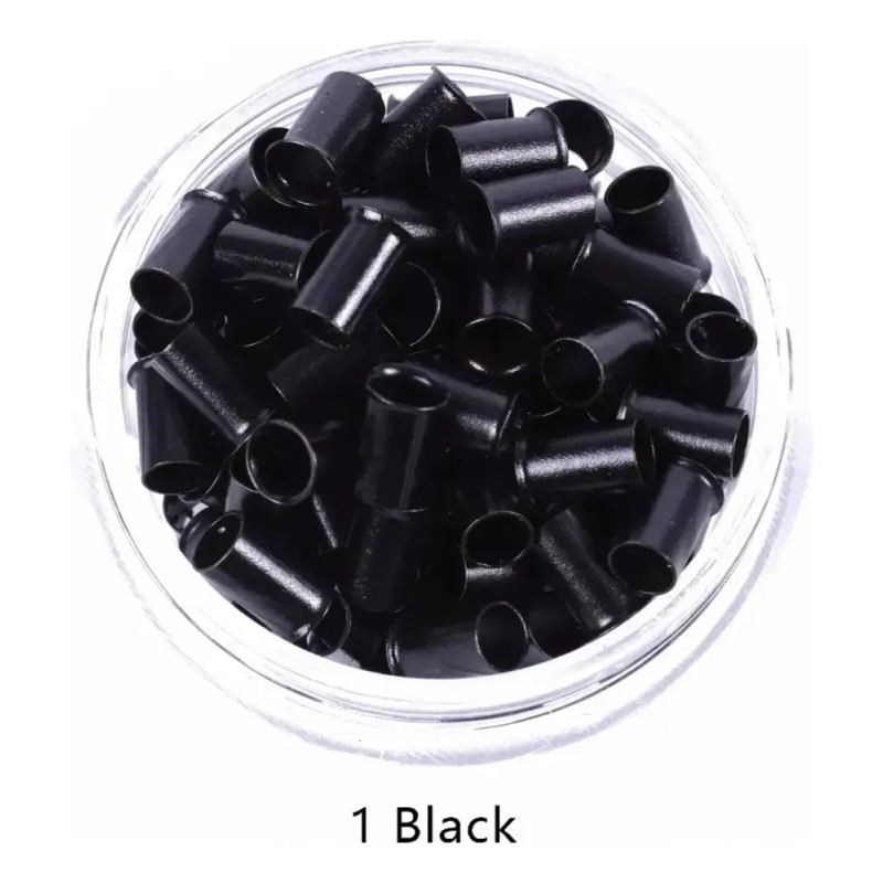 Microchip Jumbo Para Extensiones De Cabello 1000 Pzas Color Negro