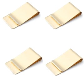 Aliotech 4 Pack of Men's Slim Money Clip Stainless Steel Cash Wallet Credit Card Cash Holder Slim Wallet Minimalist Wallet Stainless Steel Money Clip(Golden)