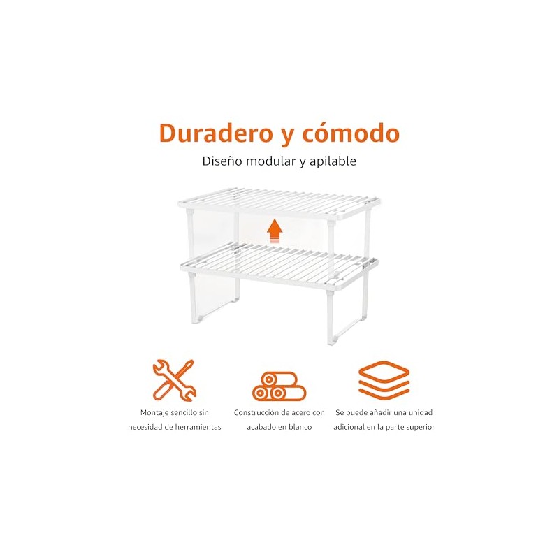 AmazonBasics, Estantes apilables de almacenamiento de cocina
