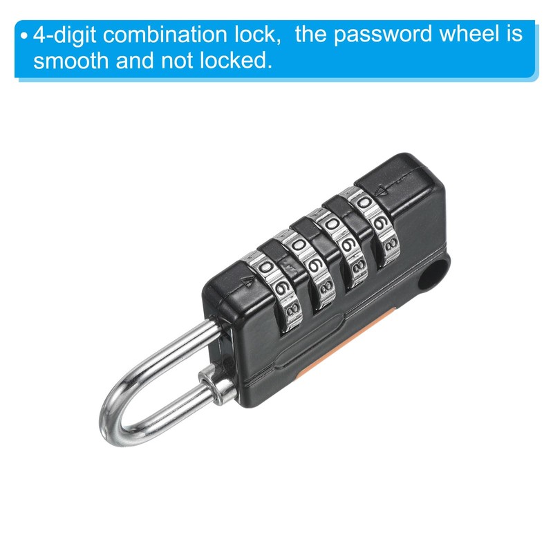PATIKIL Security Steel Cable 4 Digit Combination Lock Set of