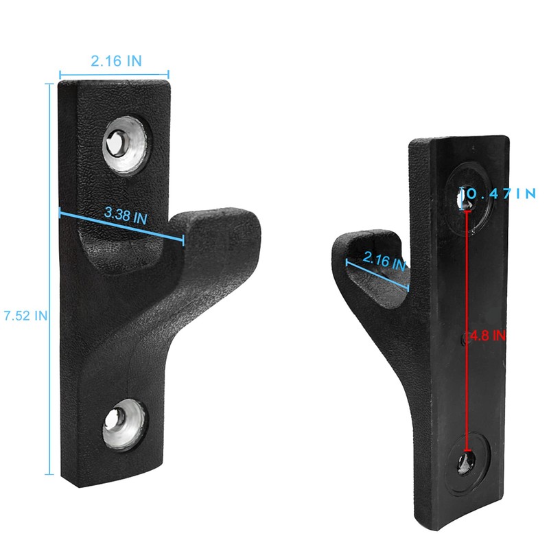 Luwint Set of 2 Single Barbell Holder Wall Mount, Horizontal