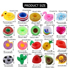 TAMUNI 20 PCS Cute Inflatable Drink Holders for Pool Parties and Summer Fun - Make a Splash Includes Free Air Pump!