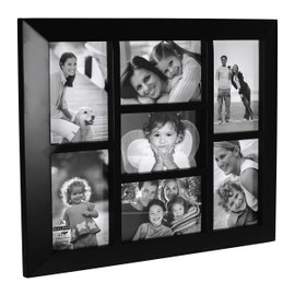 Malden International Designs Berkeley Black 7 Opening Collage Photo Wall Frame