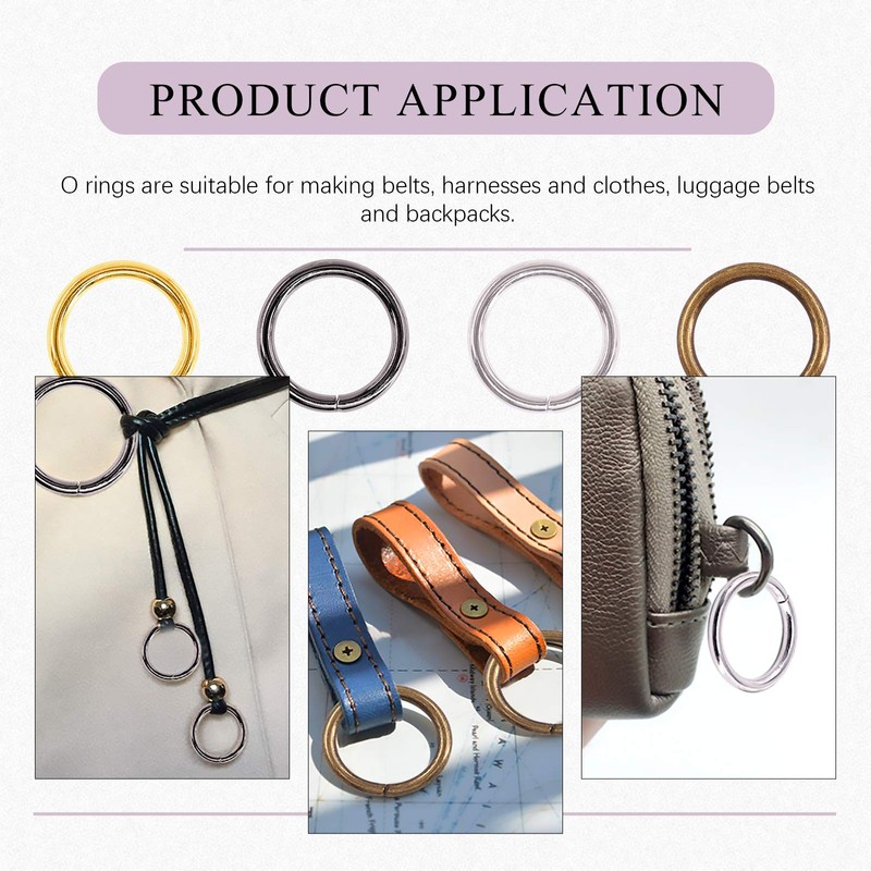 Swpeet 60 x Heavy Duty Metal O Rings 4 Colours