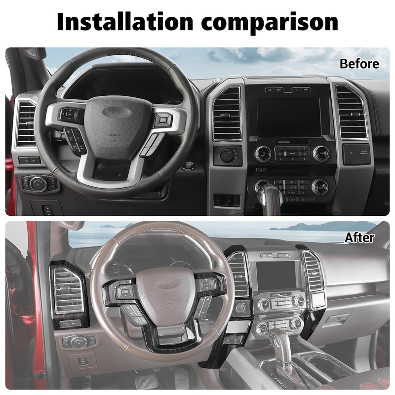 Voodonala for F-150 2015-2020 Center Console Interior Trim Cover Kits
