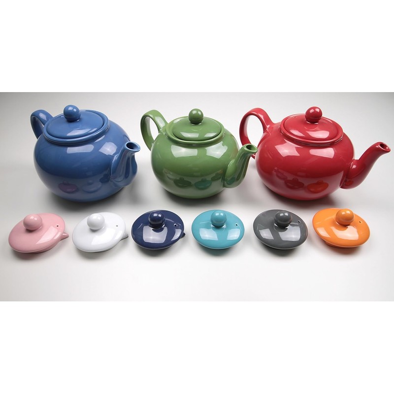 RSVP International Stoneware Teapot Collection, Microwave and Dishwasher Safe, 42