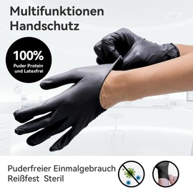Disposable Gloves Black XL Pack of 100 Nitrile Gloves Powder-Free Gloves Disposable Latex Free Durable Tear-Resistant Rubber Gloves Disposable Gloves for Cooking, Cleaning, Tattoo & Nail Care